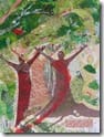 "Forest Dance II" ©2010 Maro Lorimer, 14 x 19 inches, mixed media collage