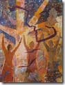 "Tree Dance" ©2010 Maro Lorimer, 14 x 19 inches, mixed media collage