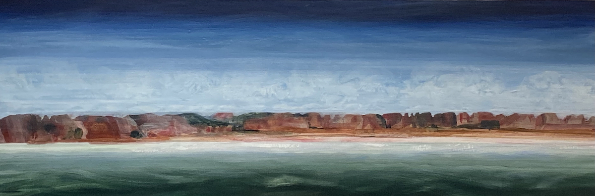 "Red Rocks: Mind Travel Series" 12x36, acrylic on canvas