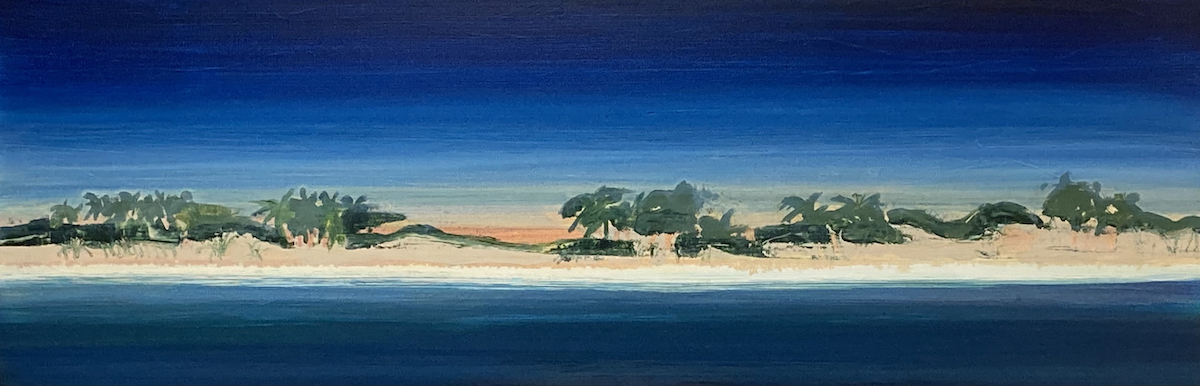 "Sunset Beach: Time Travel Series" 12x36, acrylic on canvas