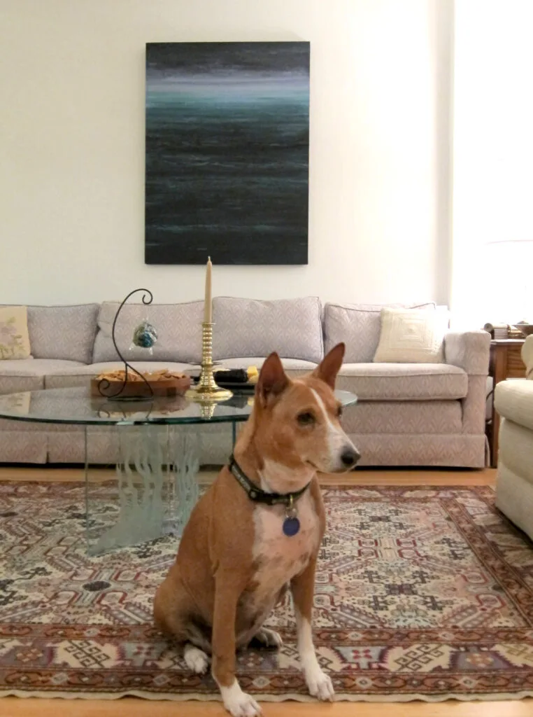 "Nocturne" with Basenji owner, Anna Maria Island.